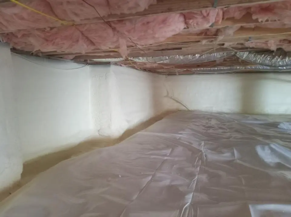 Crawl space encapsulation with closed-cell spray foam for Spray Foam Roofing in North Ridgeville